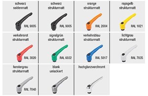 Klemmhebel Zinkdruckguss mit Innengewinde, Gewindeeinsatz Stahl brüniert